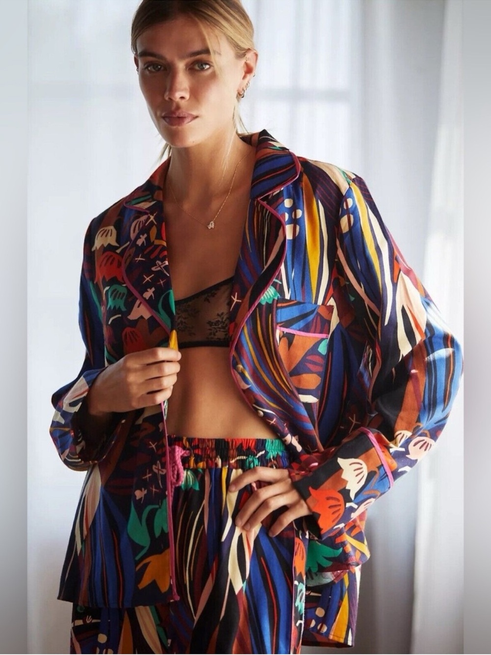 $78 Retail Anthropologie Masha Volnova Lounge Pajama Top Size XXS